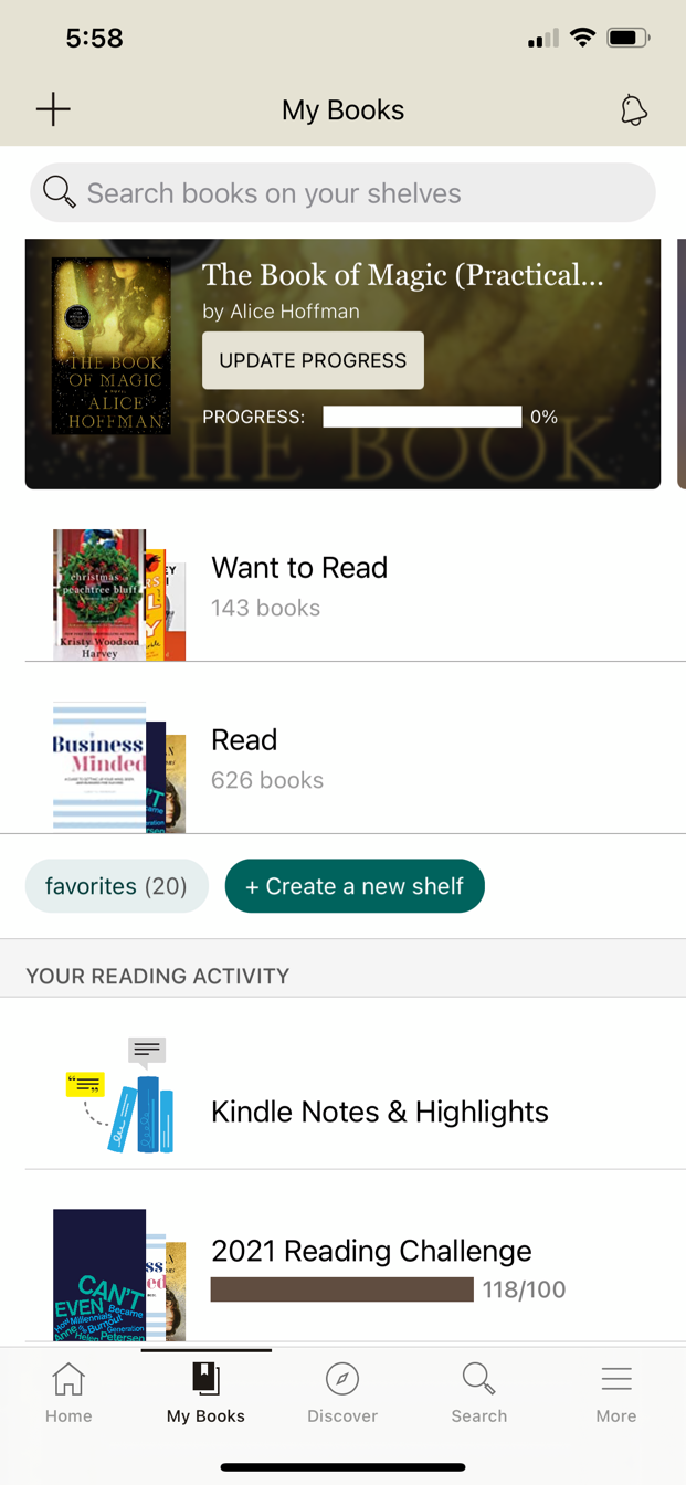 Screenshot of Goodreads