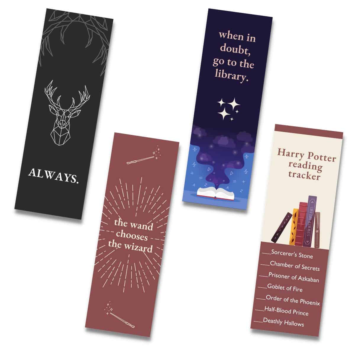 Knogle Mysterium Diverse varer 10 Free Printable Harry Potter Bookmarks (PDF)