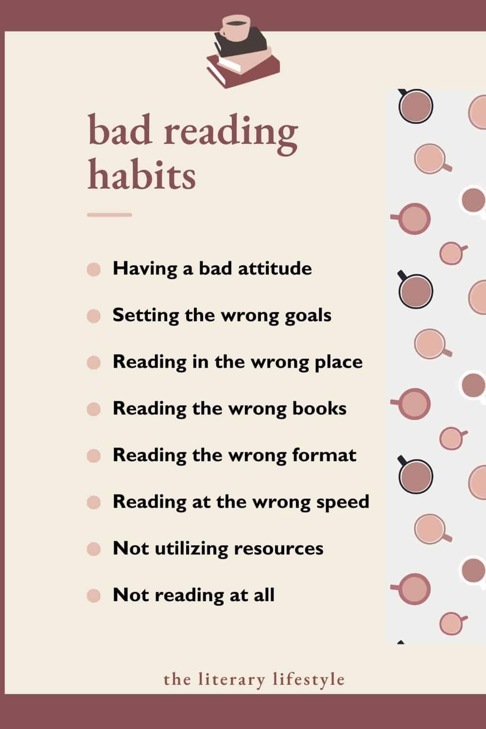 list of bad reading habits