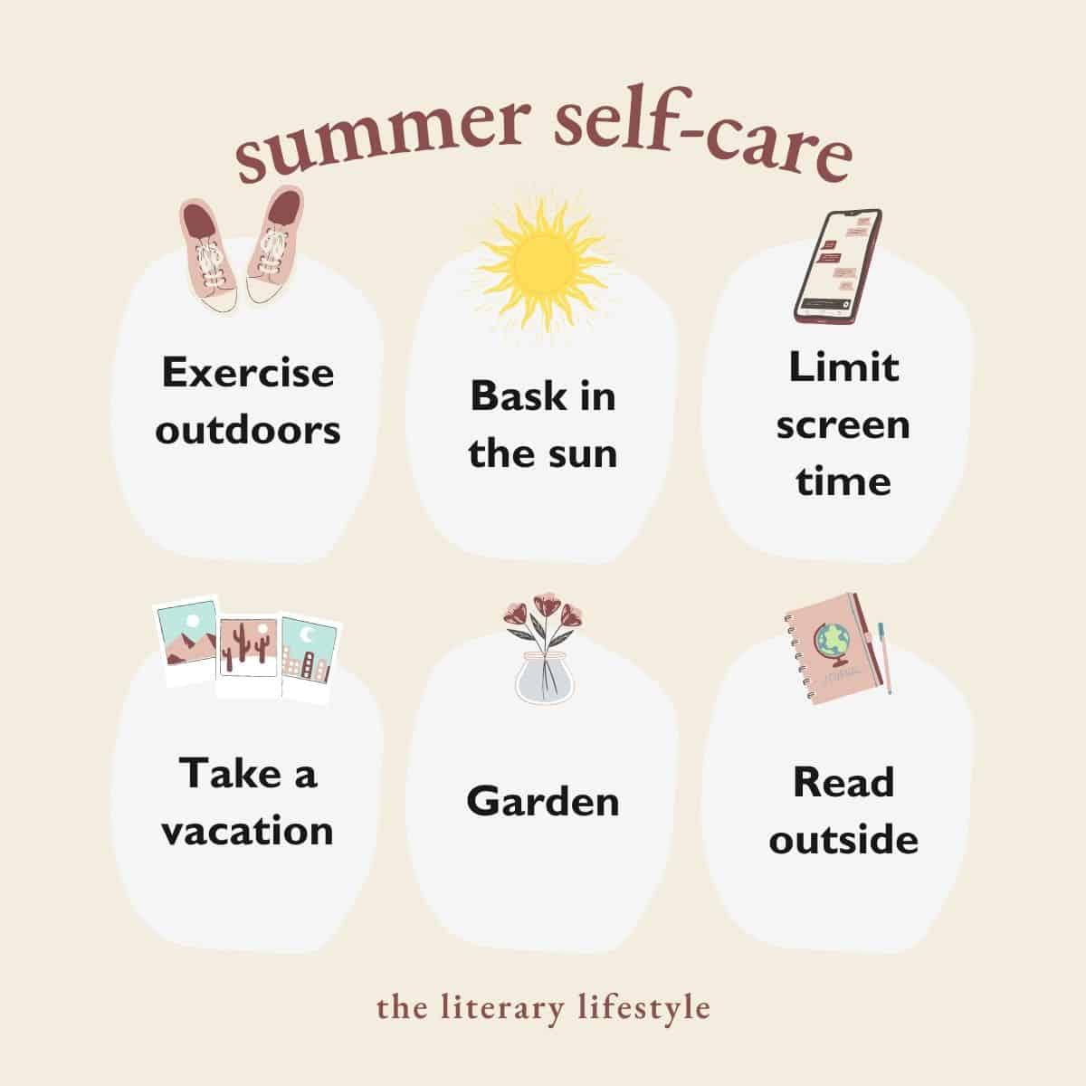 summer self care collage