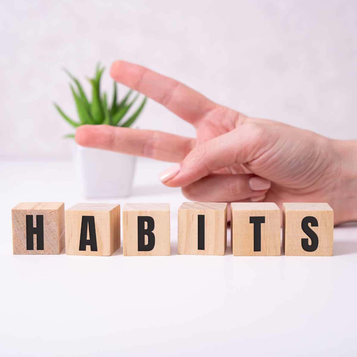 habits spelled out on blocks