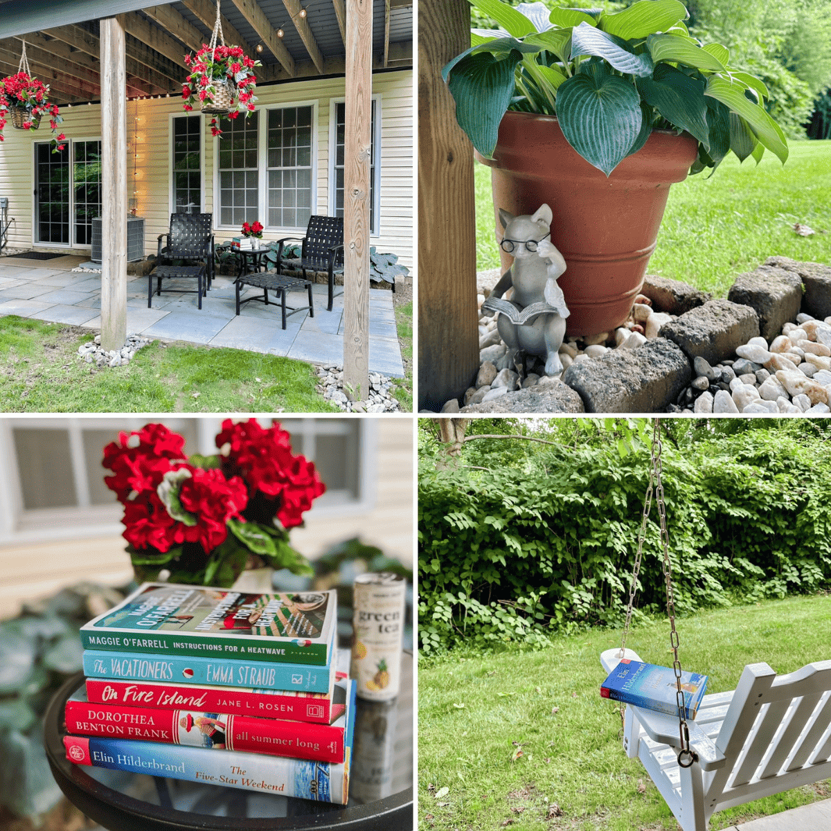 outdoor reading area ideas collage