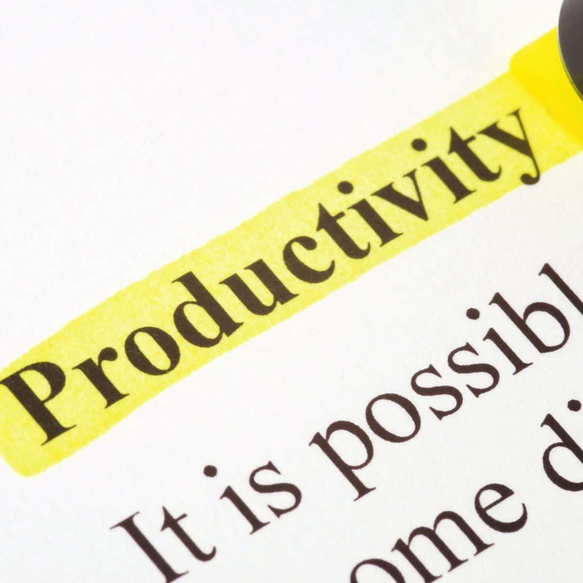 productivity written on a page and highlighted
