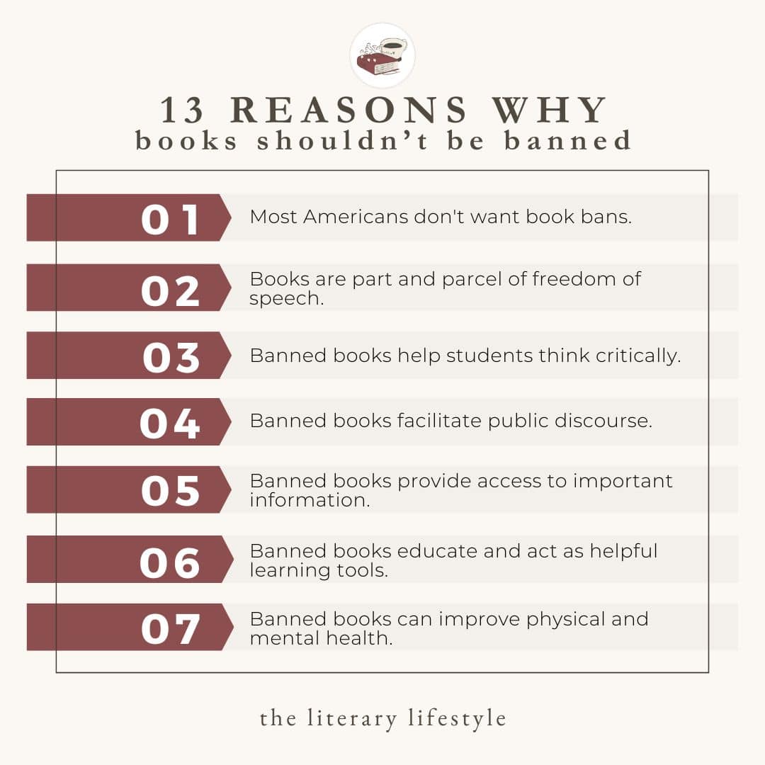 13 reasons why books shouldn't be banned: 1-7
