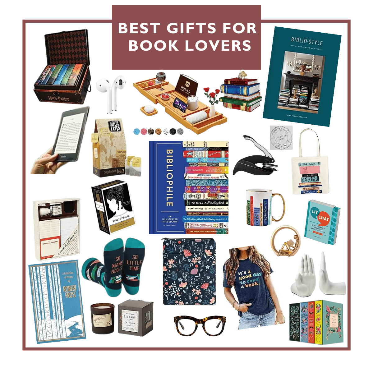 collage of Best Gifts For Book Lovers.