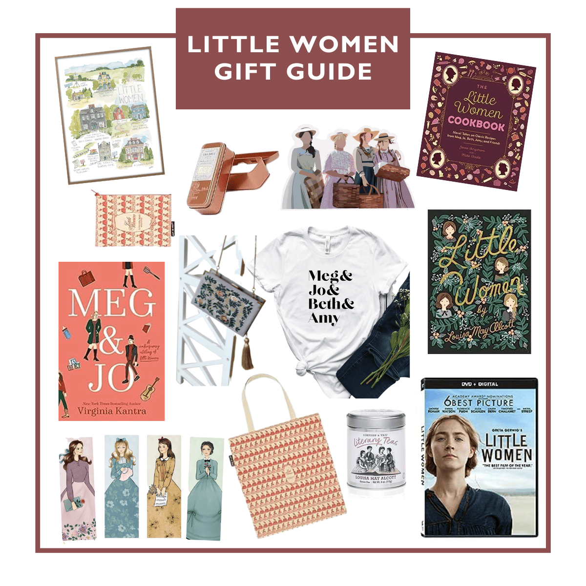 gift guide collage of Little Women Gift Guide