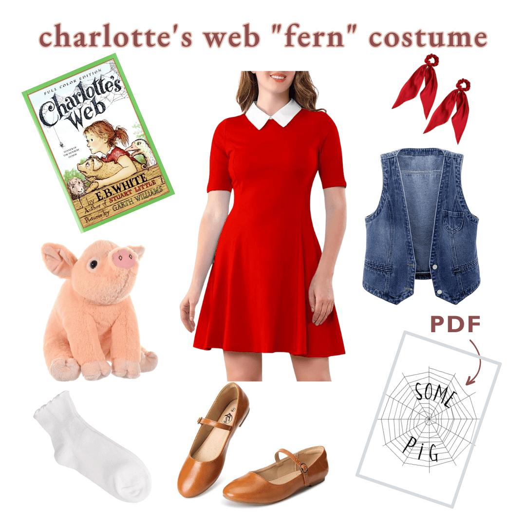 collage of charlotte's web fern costume ideas