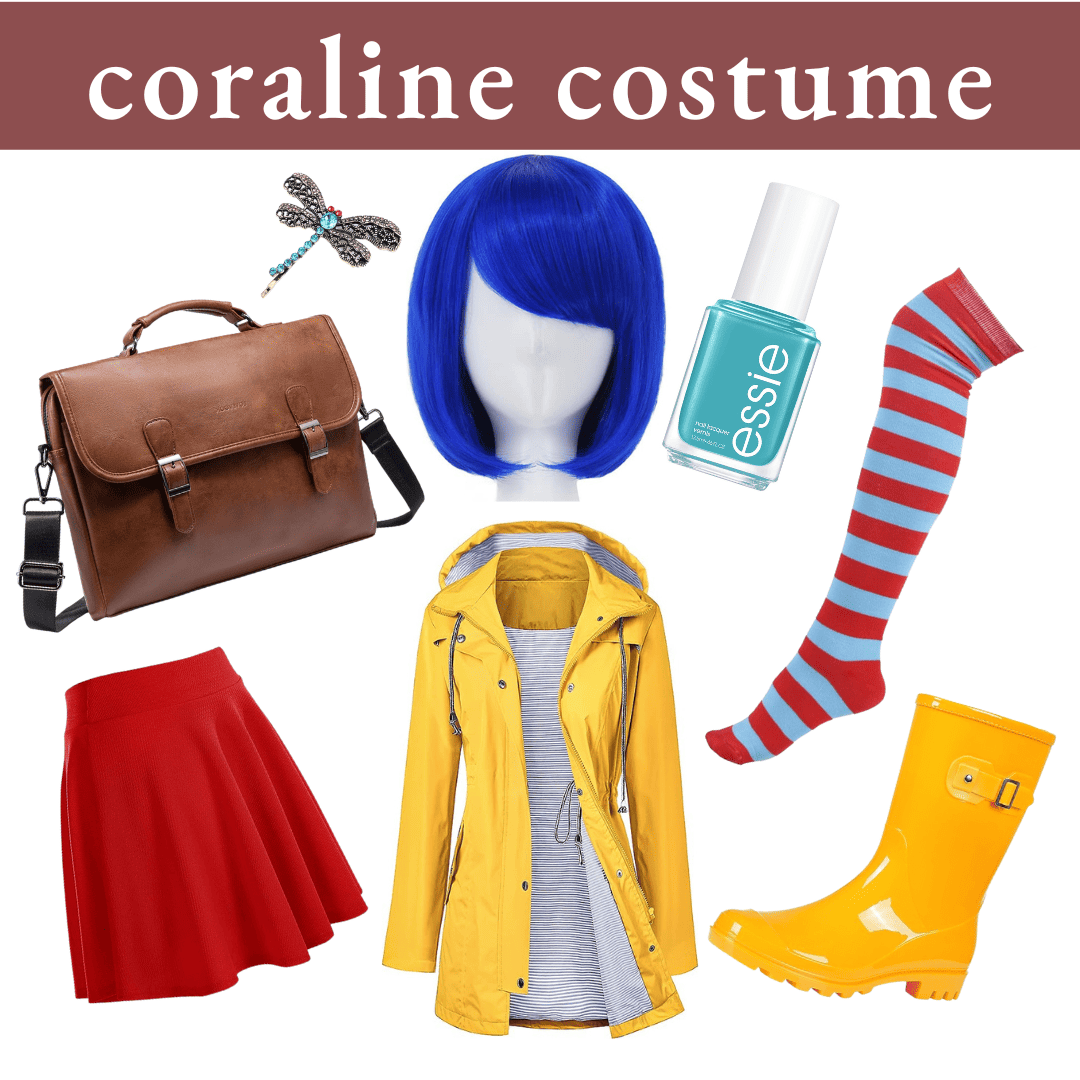 collage of coraline costume ideas