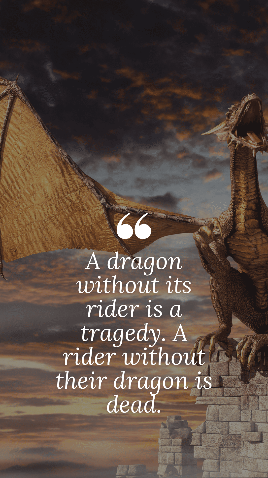 a dragon without its rider is a tragedy. a rider without their dragon is dead.