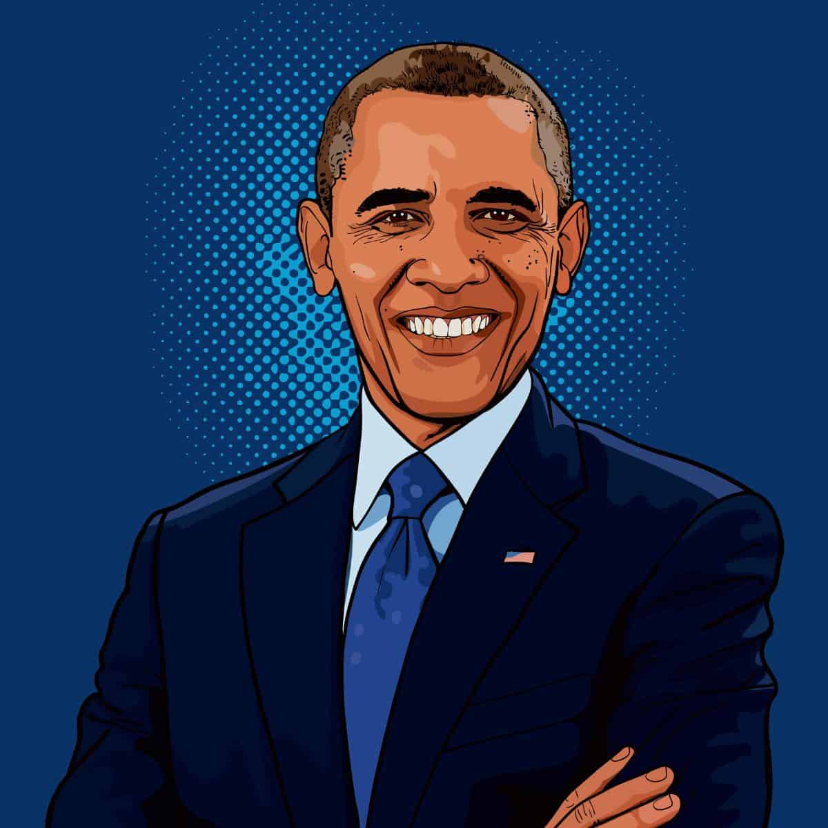 illustrated image of barack obama.