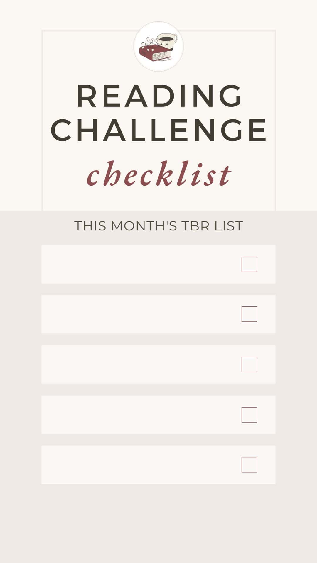 reading challenge checklist bookstagram story template.