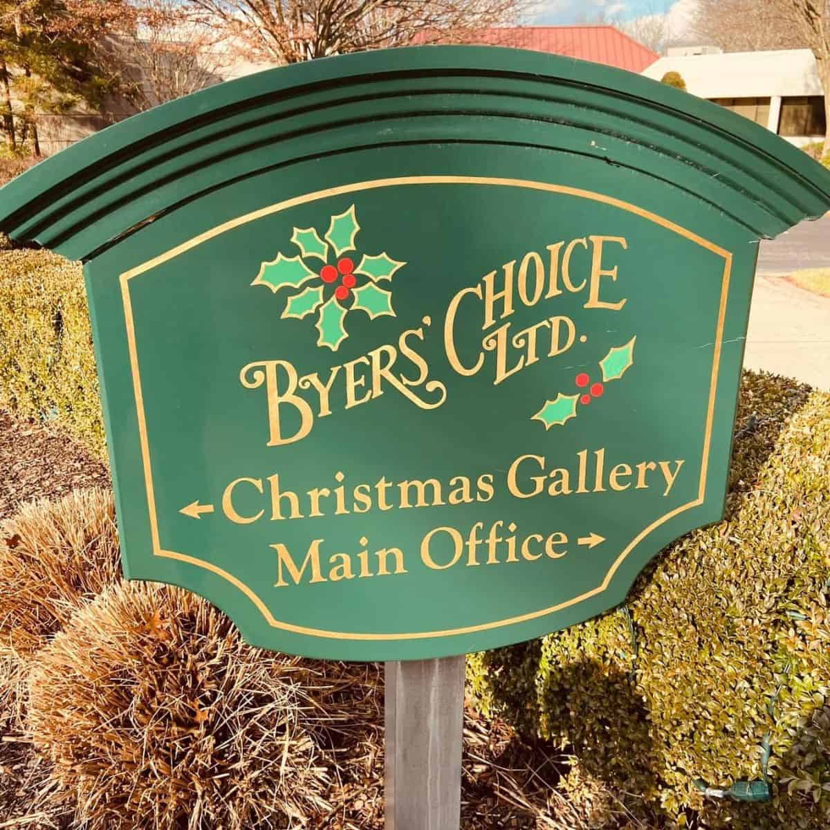 byers choice ltd. sign at headquarters.