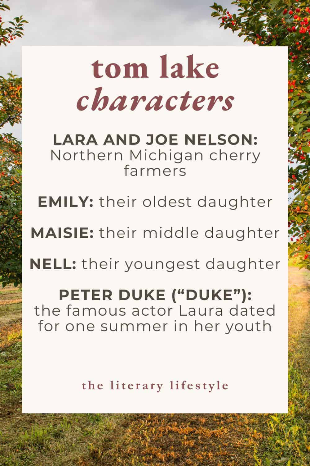 list of main characters in tom lake by ann patchett.