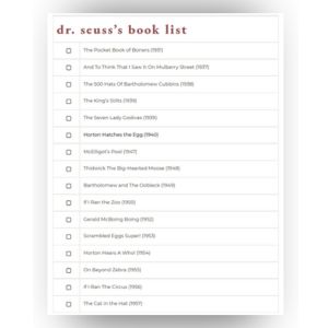 dr. seuss's book list.
