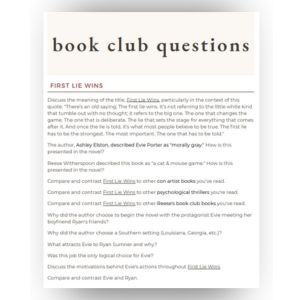 first lie wins book club questions printable pdf.