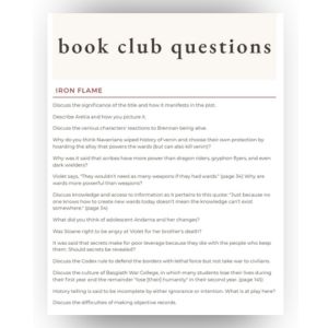 iron flame book club questions printable pdf.