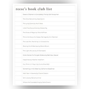 reese's book list.